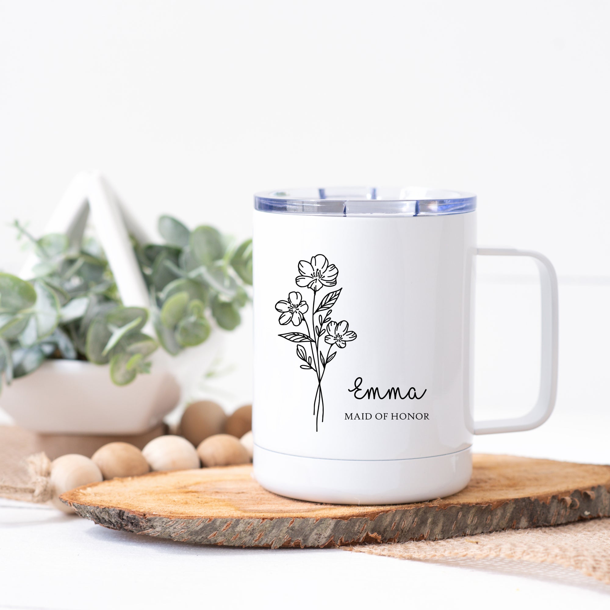 Personalized Bridesmaid Stainless Steel Cup