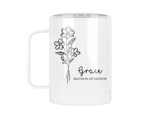 Personalized Matron of Honor Wildflower Stainless Steel Cup