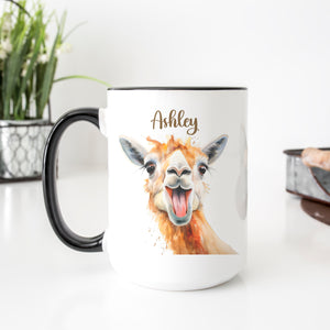 Personalized Funny Llama Face Mug