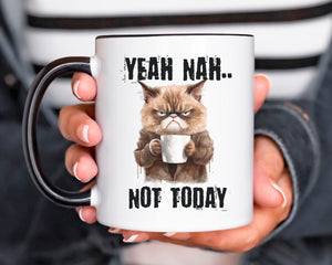 Yeah Nah Not Today Grumpy Cat Mug