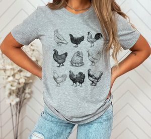 Silhouette Chickens Women's Tee Shirt