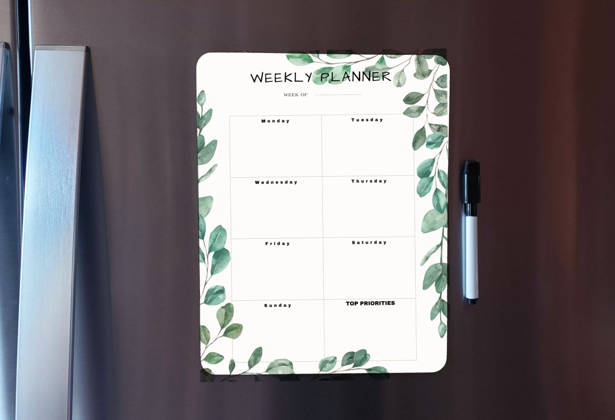 Greenery Weekly Planner Dry Erase Board - Zookaboo
