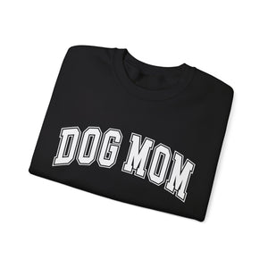 Dog Mom Varsity Letters with Custom Pet Name on Sleeve Crewneck Sweatshirt
