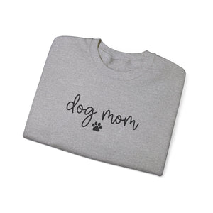 Dog Mom Script with Custom Pet Name on Sleeve Crewneck Sweatshirt