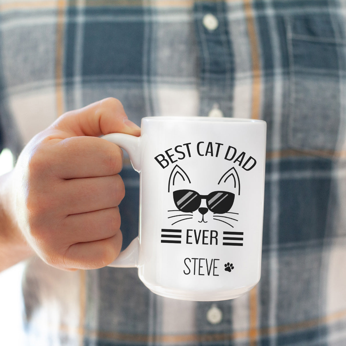 Best Cat Dad Ever Mug with Name