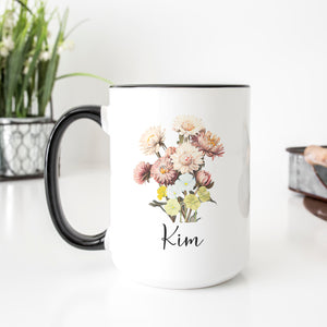 Personalized September Birth Month Flower Mug