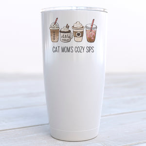 Cat Mom's Cozy Sips Travel Coffee Cup
