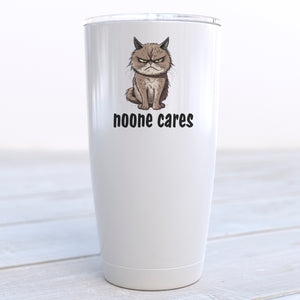 Noone Cares Sarcastic Cat Travel Cup