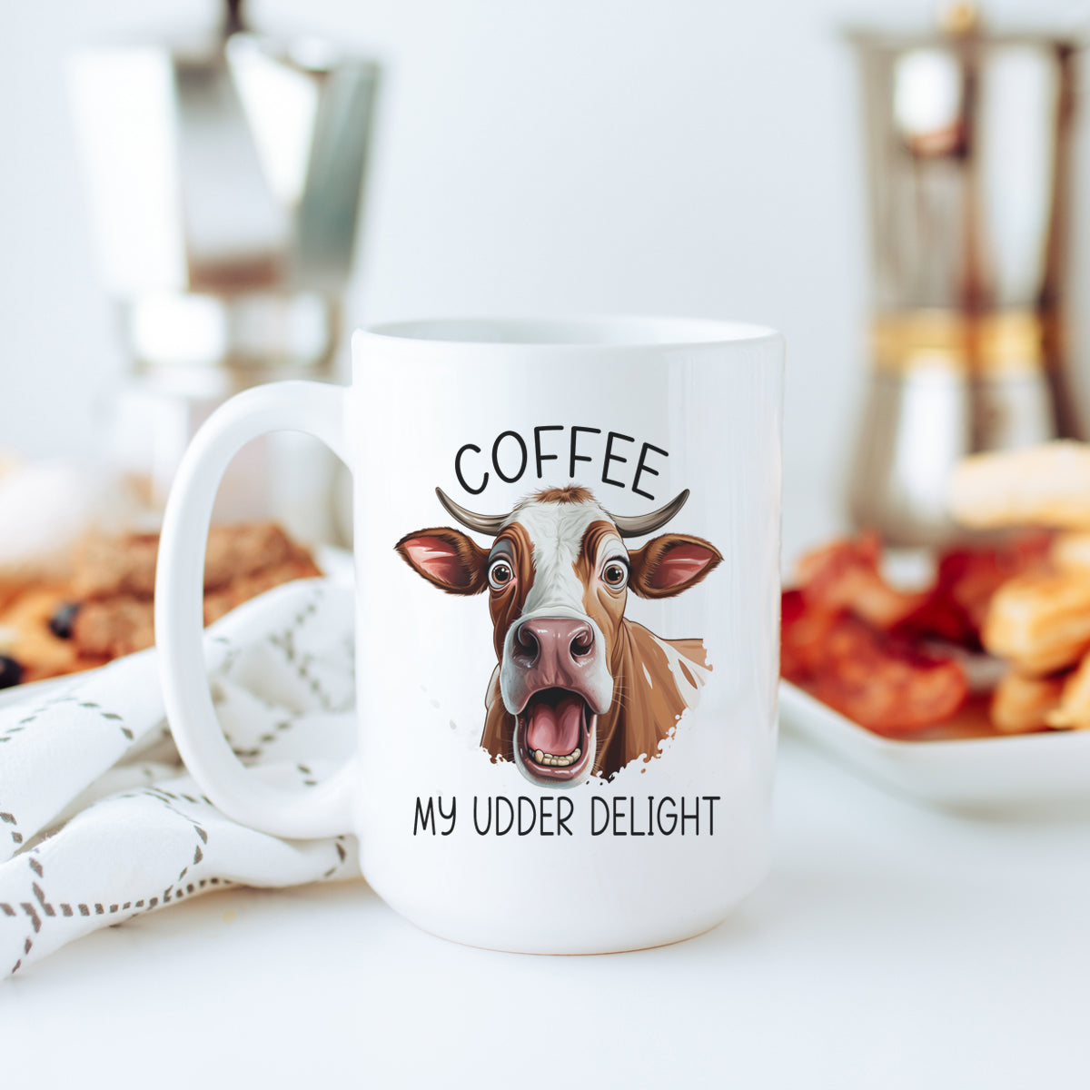 Coffee Is My Udder Delight Funny Cow Mug