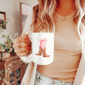 Coquette Pink Bow Cowgirl Mug