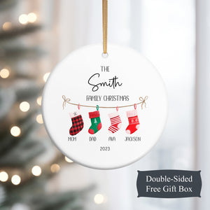 Personalized Family Christmas Stockings Ornament
