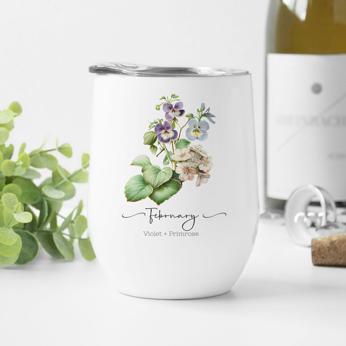 February Birth Flower Wine Cup