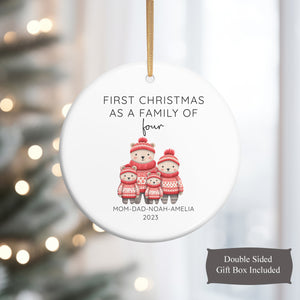 First Christmas as a Family of Four Ornament