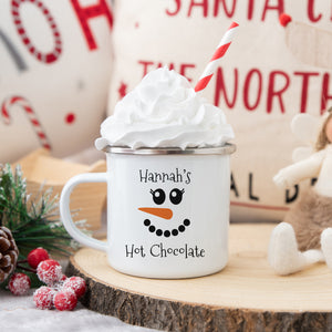 Personalized Girl Snowman Hot Cocoa Cup