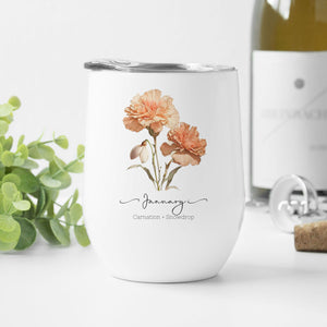 January Birth Flower Wine Cup