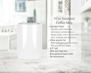 Custom Gray Monogram Steel Coffee Cup