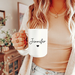 Personalized Name with Heart Coffee Mug