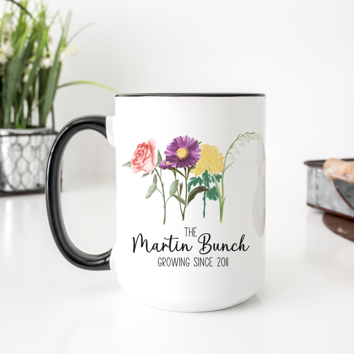 Personalized Birth Flower Family Mug