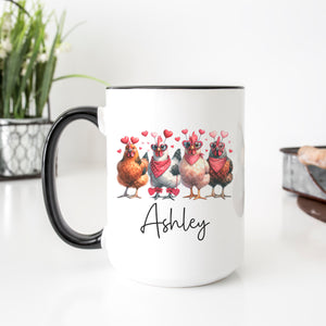 Personalized Valentines Day Chicken Mug