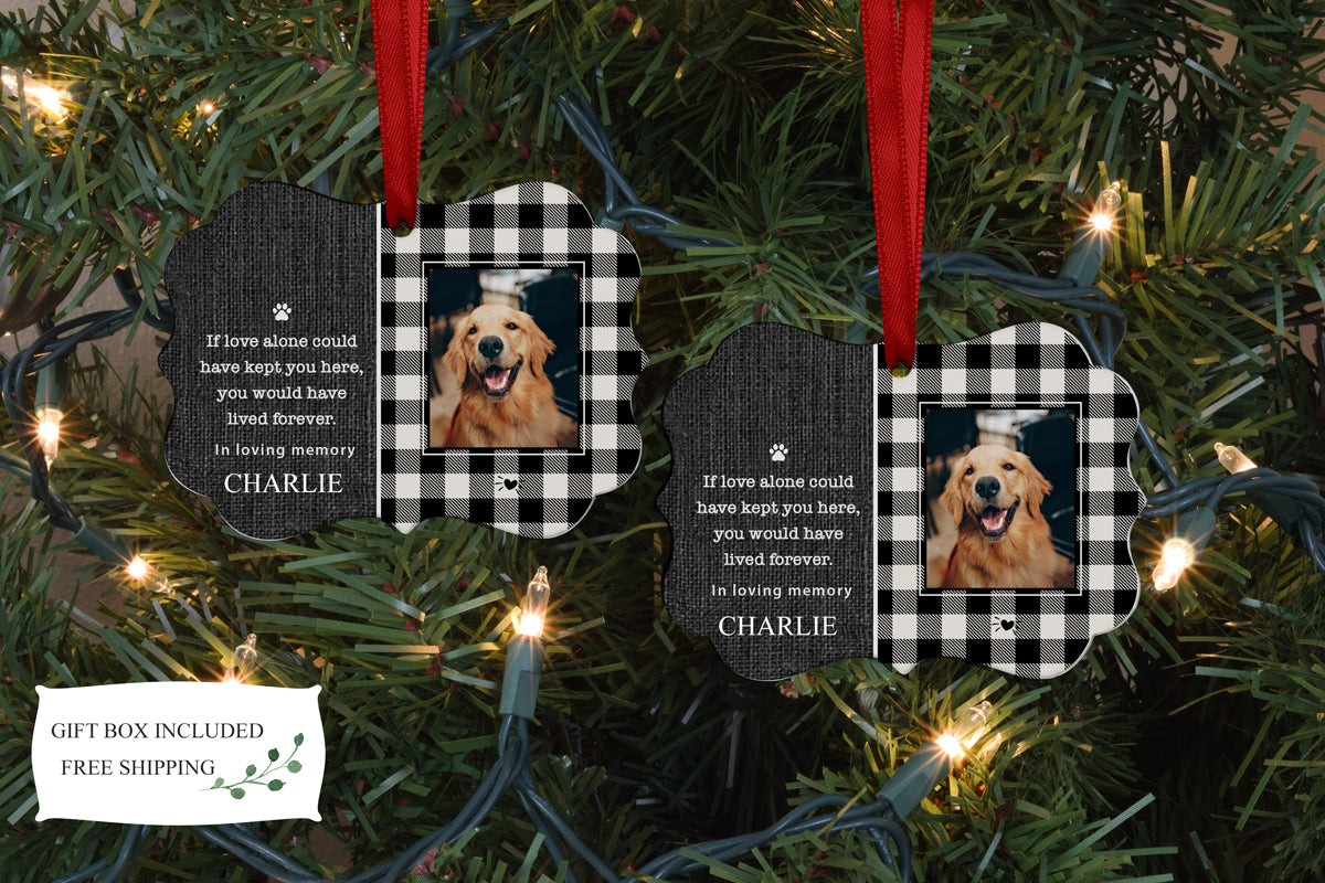Pet Memorial Ornament with Name and Photo