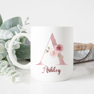 Pink Monogram Ceramic Coffee Mug