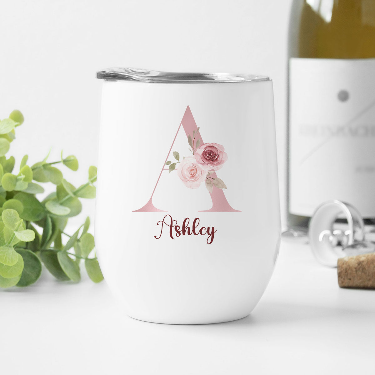 Pink Monogram Wine Tumbler