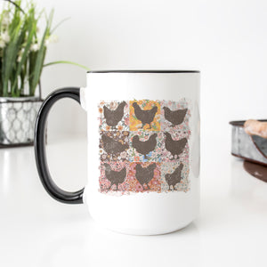 Rustic Quilted Chicken Mug