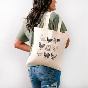 Silhouette Chickens Tote Bag