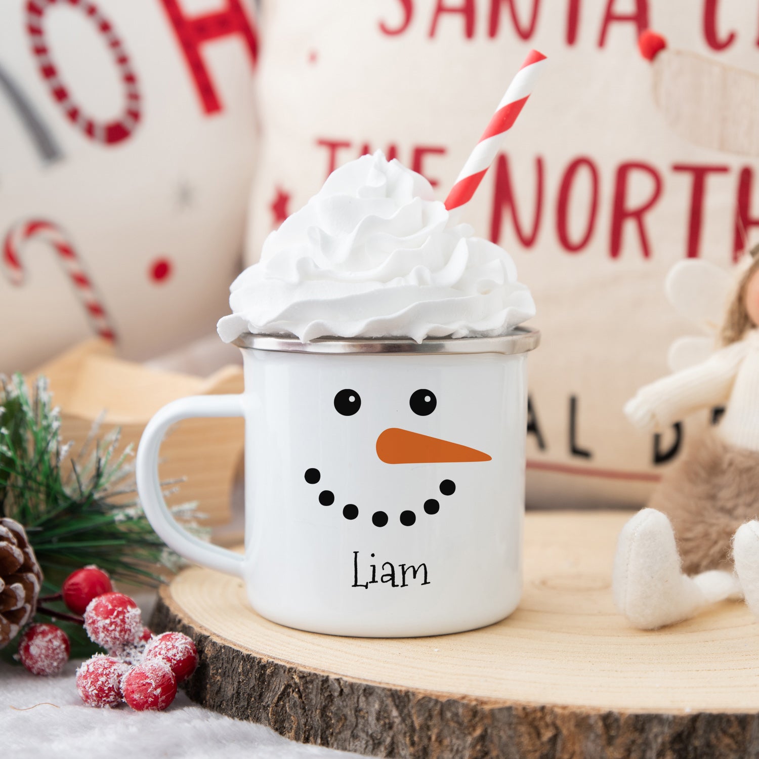 Personalized Boy Snowman Hot Chocolate Cup