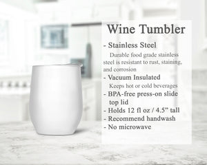 Personalized March Birth Month Flower Wine Tumbler