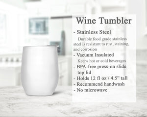 Personalized January Birth Month Flower Wine Tumbler