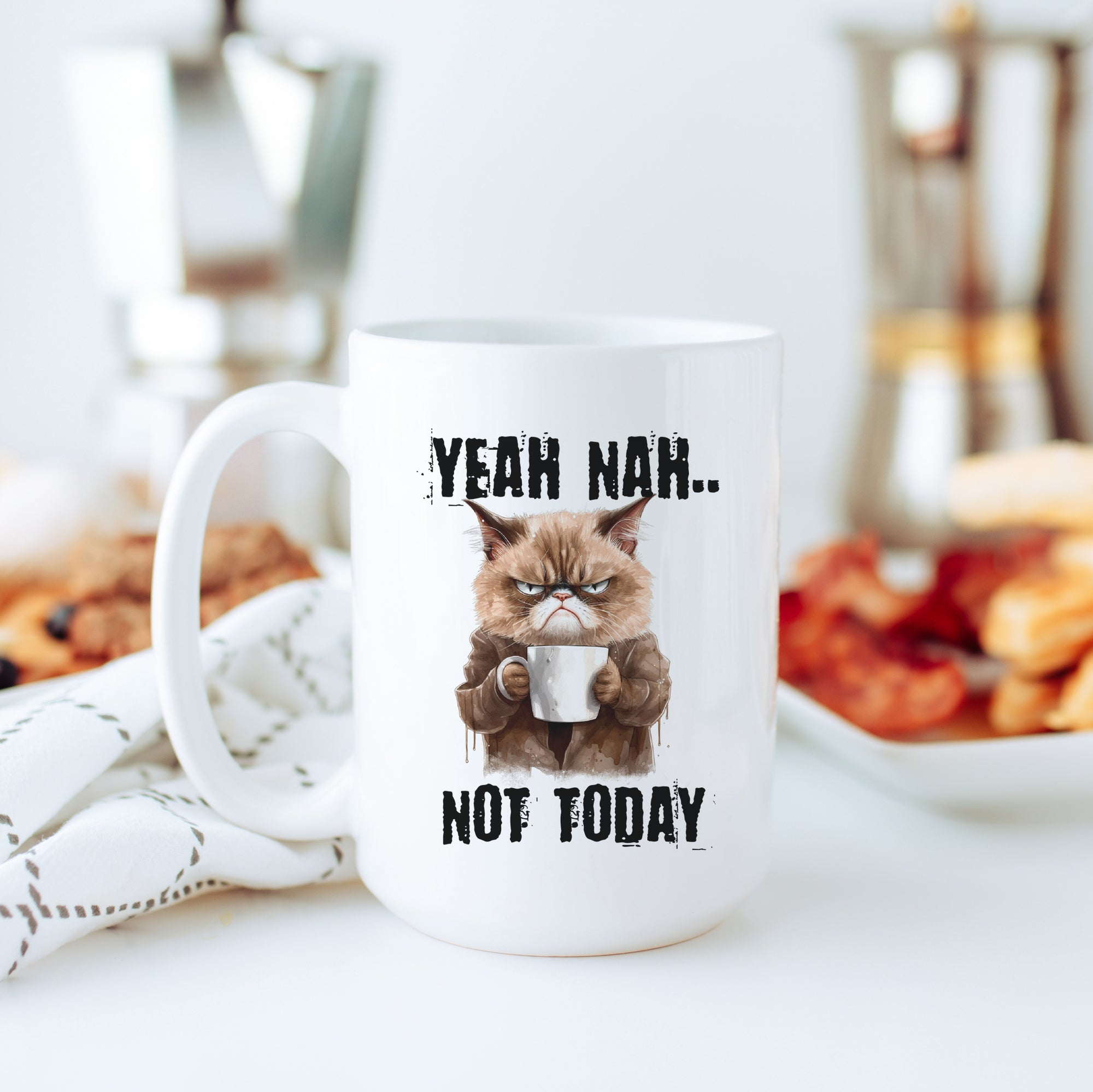 Yeah Nah Not Today Grumpy Cat Mug