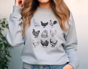 Silhouette Chickens Sweatshirt for Women