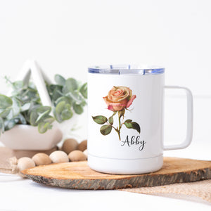 Personalized June Birth Flower Stainless Steel Cup