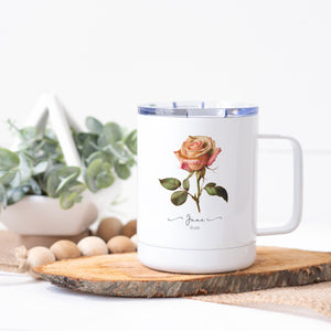 June Birth Flower Month Stainless Steel Cup