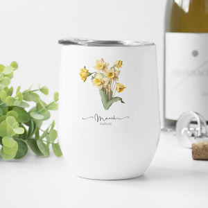 March Birth Flower Wine Cup