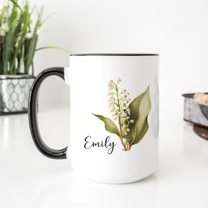 Personalized May Birth Month Flower Mug