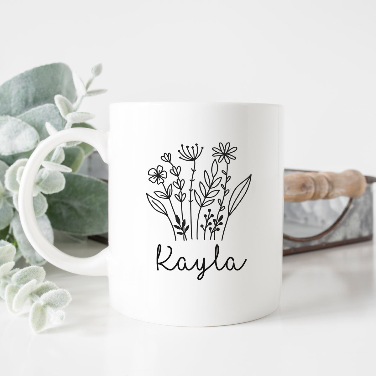 Personalized Wildflower Mug