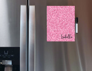 Glitter Pink Personalized Dry Erase Board