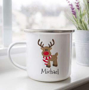 Personalized Standing Red-Nosed Reindeer Camp Cup