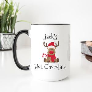 Red Nosed Reindeer Hot Chocolate Mug