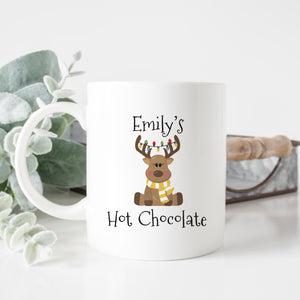 Reindeer Christmas Lights Hot Chocolate Mug