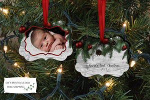 Baby's First Christmas Photo Benelux Ornament - Zookaboo