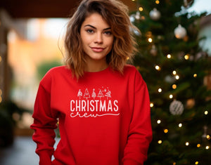 Christmas Crew Sweatshirt for Holiday Gatherings - Available in Several Colors - Zookaboo