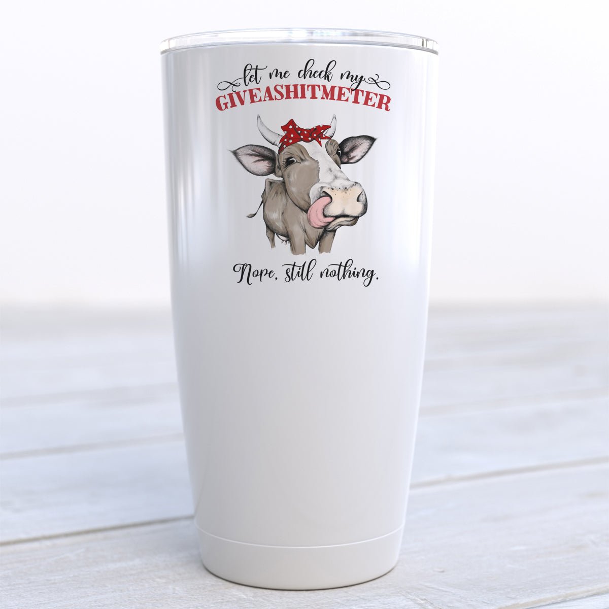 Giveashitmeter Cow Travel Cup - Zookaboo