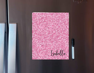 Glitter Pink Personalized Dry Erase Board - Zookaboo