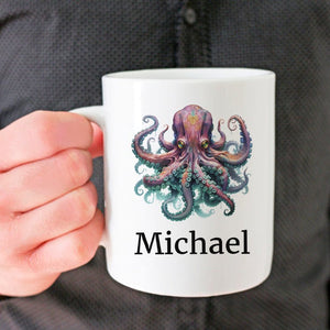 Green and Purple Personalized Octopus Mug - Zookaboo