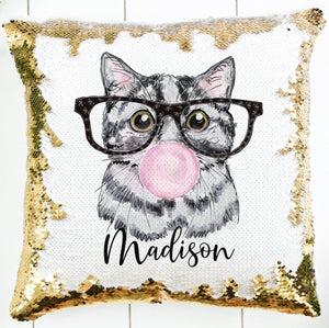 Personalized Cat Bubblegum Pillow - Zookaboo