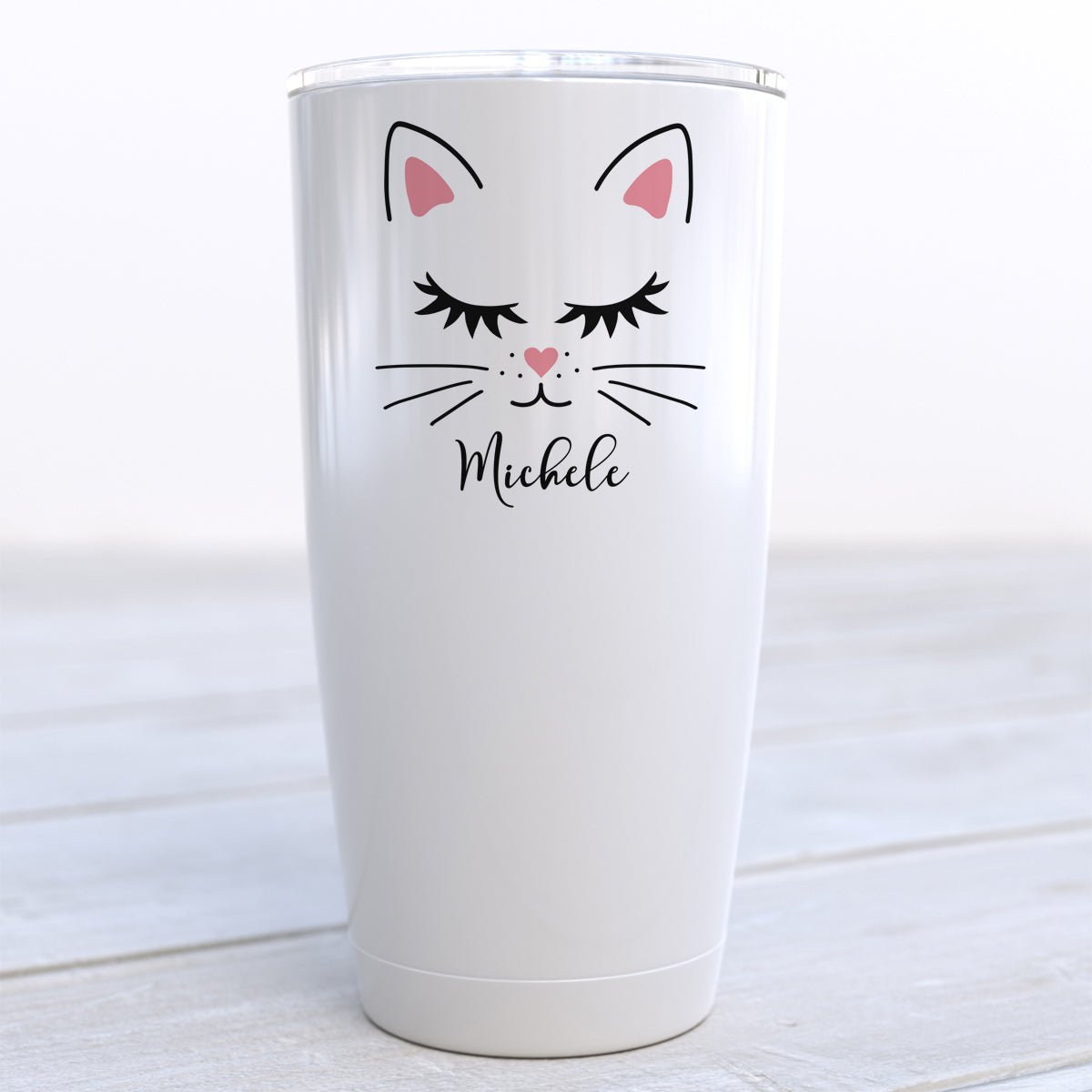 Personalized Cat Face Travel Cup - Zookaboo