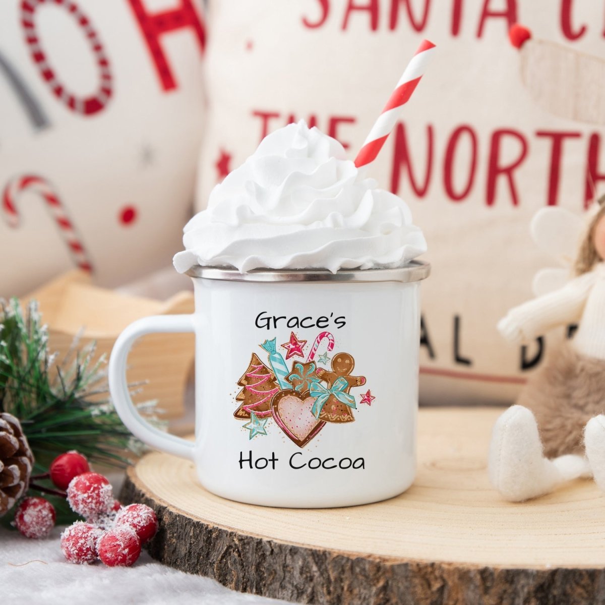 Personalized Christmas Cookies Hot Cocoa Cup - Zookaboo